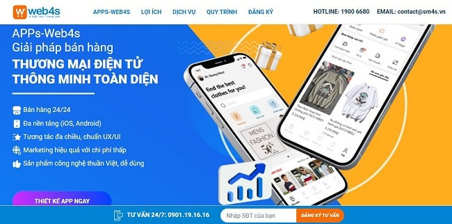 App quản l&yacute; b&aacute;n h&agrave;ng, quản l&yacute; doanh thu Web4s